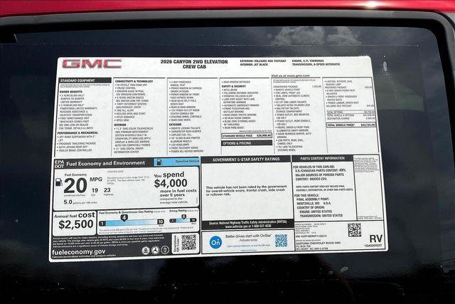 new 2026 GMC Canyon car, priced at $41,725