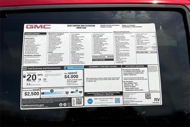 new 2026 GMC Canyon car, priced at $42,725