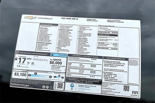 new 2025 Chevrolet Tahoe car, priced at $60,295