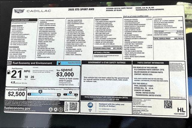 new 2025 Cadillac XT5 car, priced at $59,690