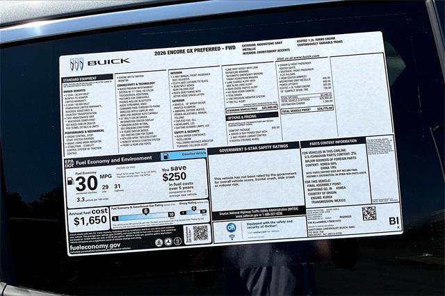 new 2026 Buick Encore GX car, priced at $26,775