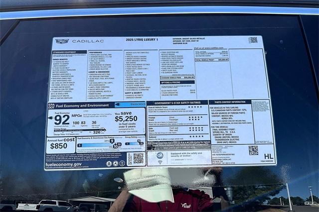 new 2025 Cadillac LYRIQ car, priced at $60,889