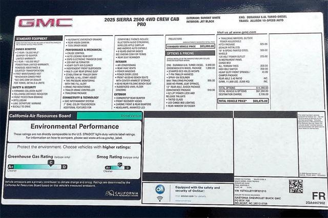 new 2025 GMC Sierra 2500 car, priced at $66,475