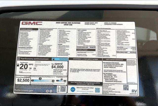 new 2026 GMC Canyon car, priced at $43,300