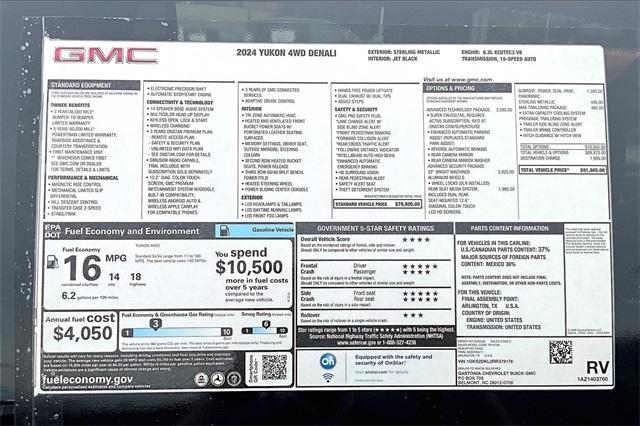 new 2024 GMC Yukon car, priced at $90,865