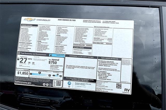 new 2026 Chevrolet Equinox car, priced at $36,840