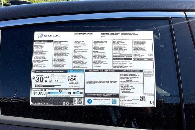 new 2026 Buick Envista car, priced at $31,385