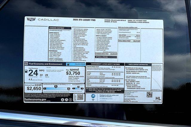 new 2025 Cadillac XT5 car, priced at $40,915