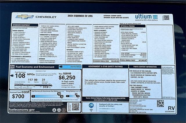 new 2024 Chevrolet Equinox EV car, priced at $44,945