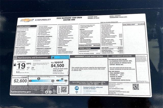new 2026 Chevrolet Silverado 1500 car, priced at $50,950