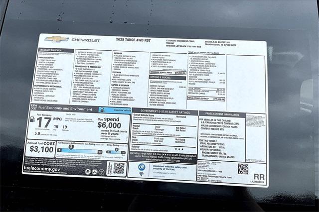 new 2025 Chevrolet Tahoe car, priced at $75,320