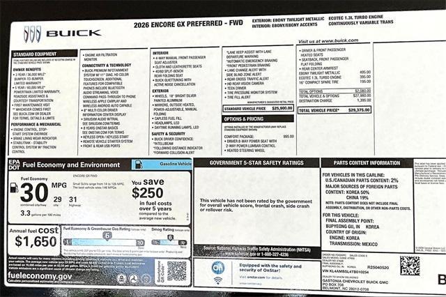 new 2026 Buick Encore GX car, priced at $29,375
