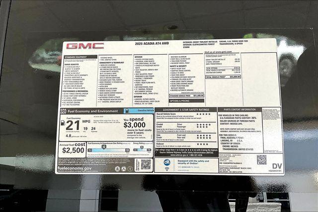 new 2025 GMC Acadia car, priced at $48,689