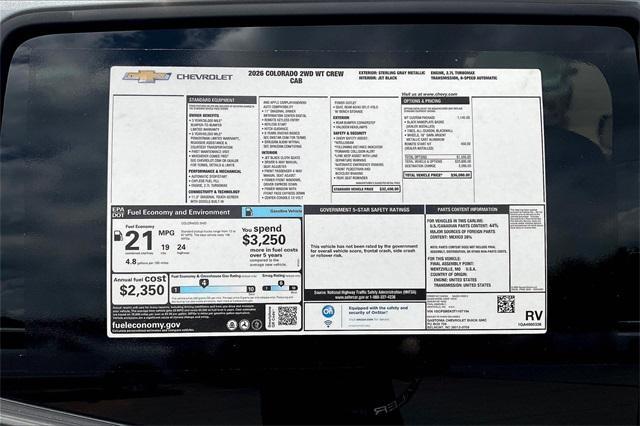new 2026 Chevrolet Colorado car, priced at $35,090