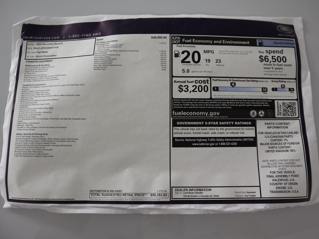 new 2025 Land Rover Discovery Sport car, priced at $56,393