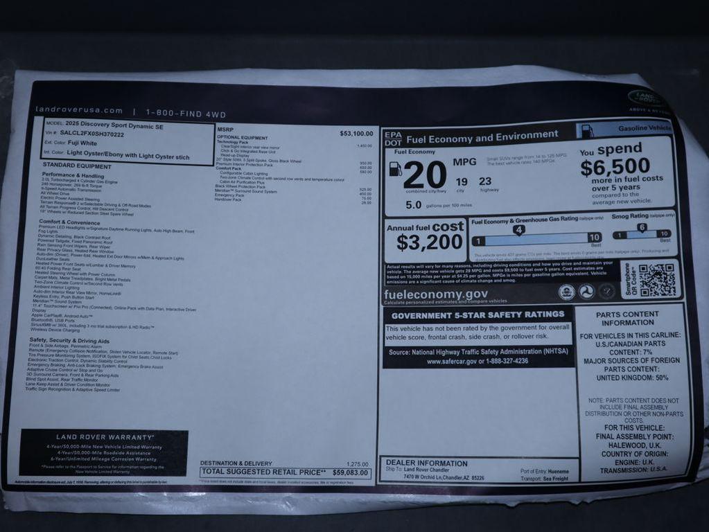 new 2025 Land Rover Discovery Sport car, priced at $59,083