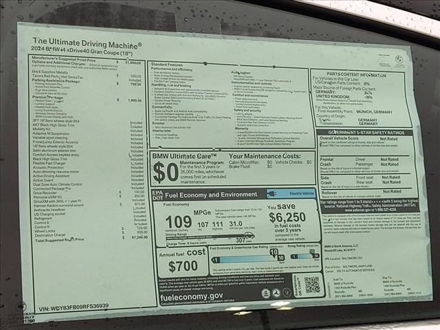 new 2024 BMW i4 Gran Coupe car, priced at $67,240