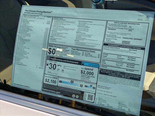 new 2026 BMW 430 car, priced at $58,475