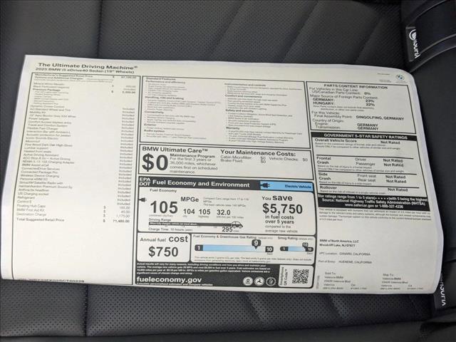 new 2025 BMW i5 car, priced at $71,485