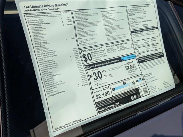new 2026 BMW 228 Gran Coupe car, priced at $47,675