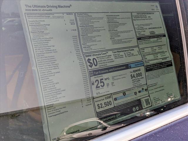 new 2026 BMW X5 car, priced at $75,675