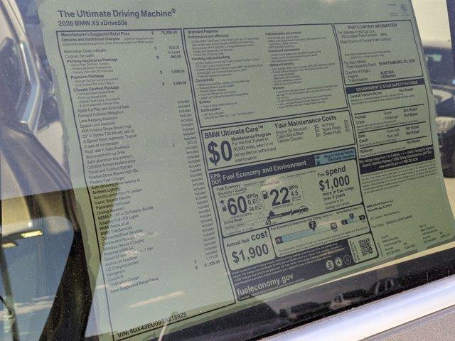 new 2026 BMW X5 PHEV car, priced at $81,925