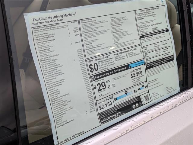 new 2026 BMW 330 car, priced at $56,075