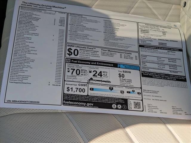 new 2026 BMW 750e car, priced at $134,425