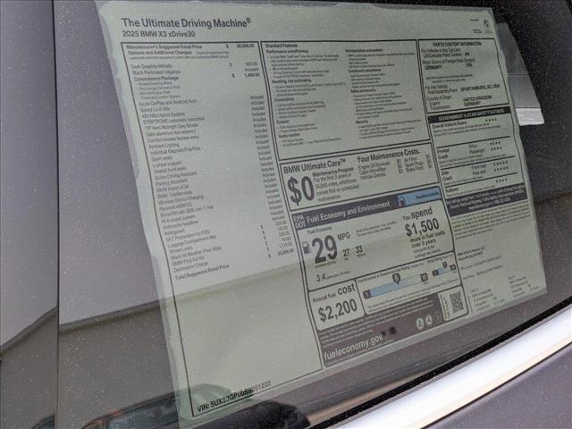 new 2025 BMW X3 car, priced at $53,805