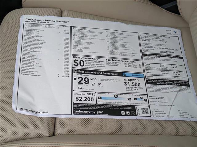 new 2025 BMW X3 car, priced at $53,575