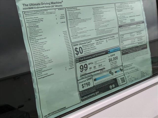 new 2024 BMW i5 car, priced at $73,595
