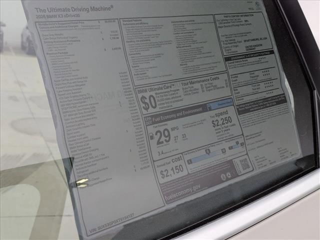 used 2026 BMW X3 car, priced at $59,925