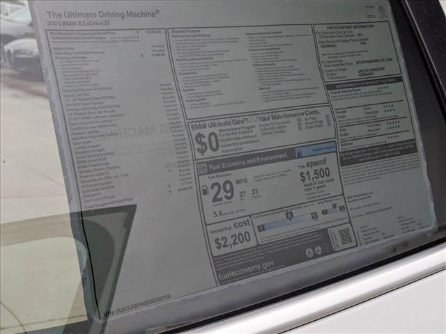 new 2025 BMW X3 car, priced at $54,525
