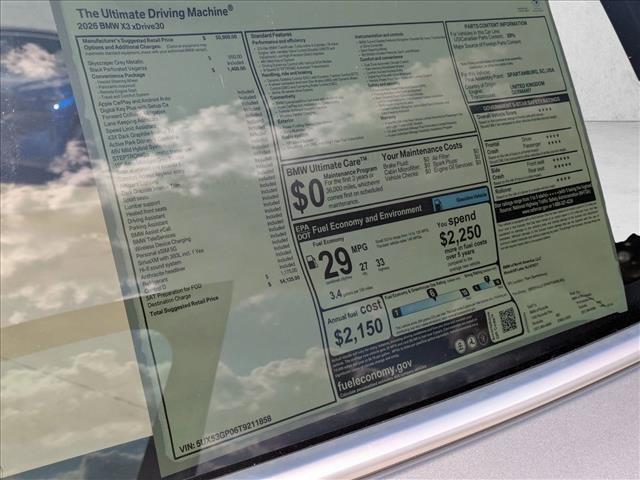 new 2026 BMW X3 car, priced at $54,125