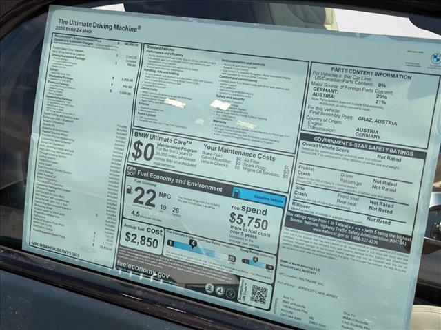 new 2026 BMW Z4 car, priced at $79,575