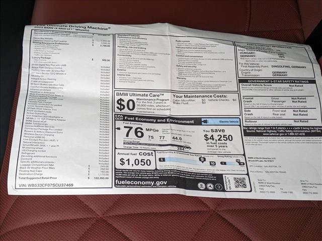 new 2025 BMW iX car, priced at $122,395