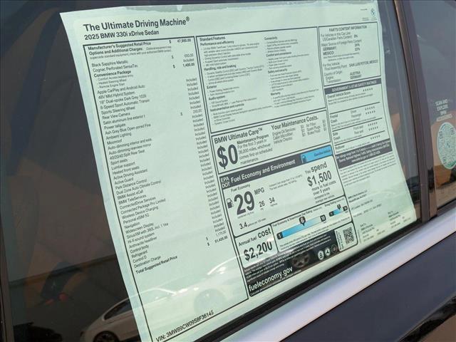 new 2025 BMW 330 car, priced at $51,425
