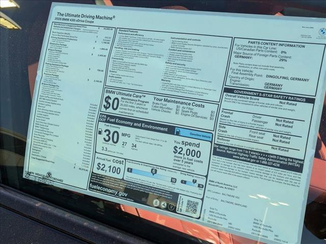 new 2026 BMW 430 car, priced at $65,375