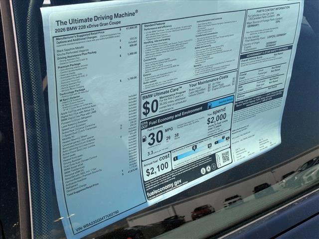new 2026 BMW 228 Gran Coupe car, priced at $47,875