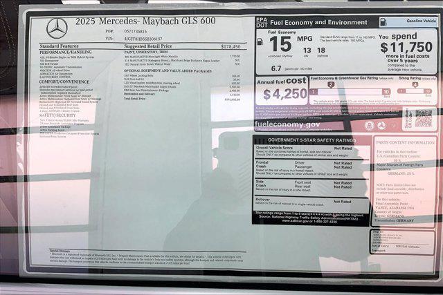 new 2025 Mercedes-Benz Maybach GLS 600 car, priced at $191,045