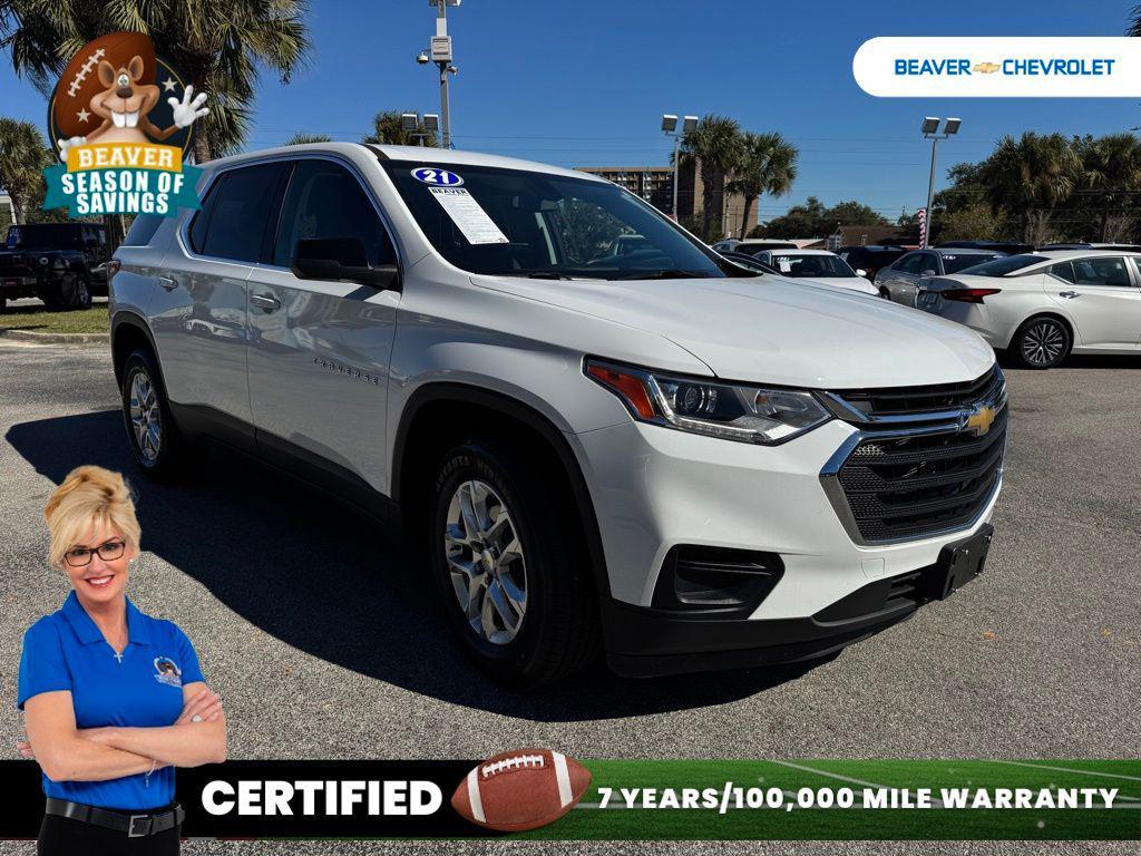 used 2021 Chevrolet Traverse car, priced at $23,620