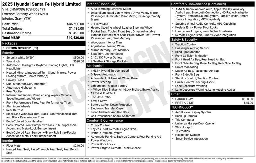 new 2025 Hyundai SANTA FE HEV car, priced at $41,595