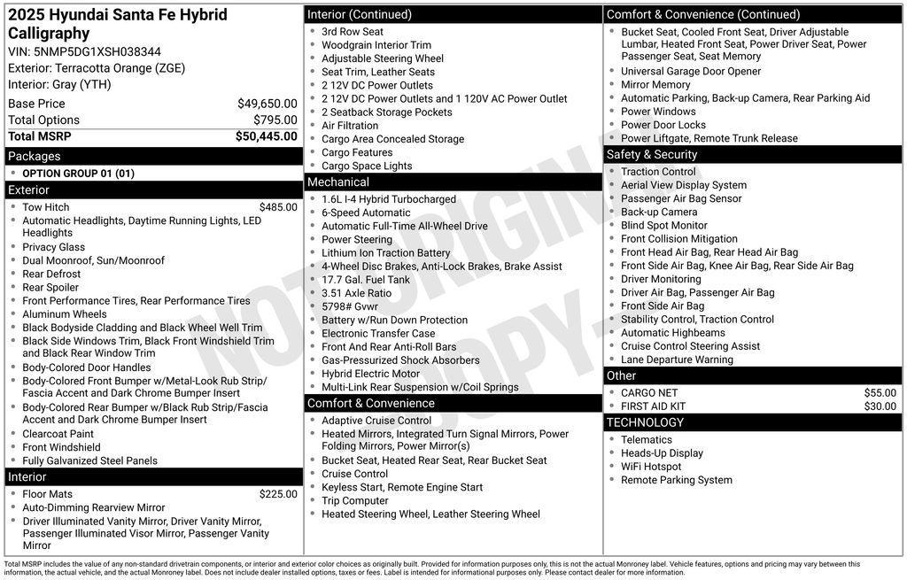 new 2025 Hyundai SANTA FE HEV car, priced at $44,055