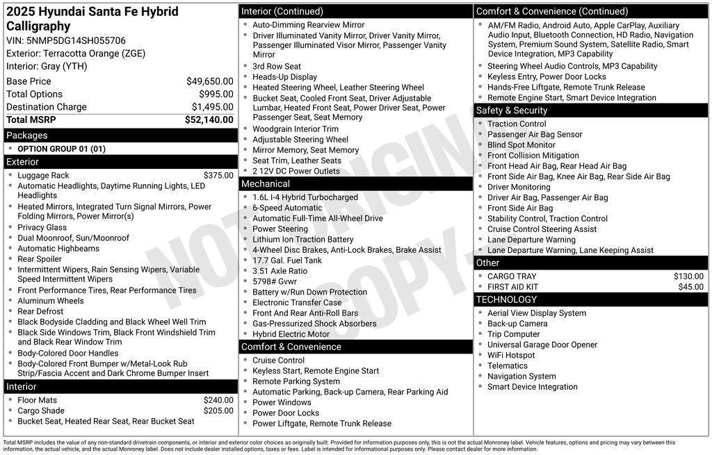 new 2025 Hyundai SANTA FE HEV car, priced at $44,299