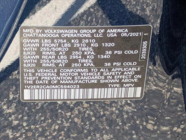 used 2021 Volkswagen Atlas car, priced at $27,792