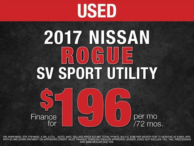 used 2017 Nissan Rogue car, priced at $12,777