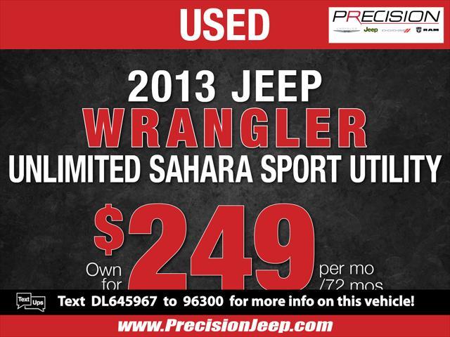 used 2013 Jeep Wrangler Unlimited car, priced at $15,893