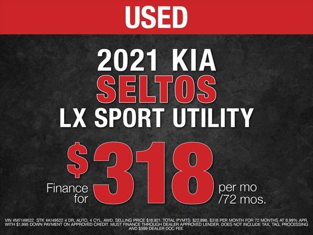 used 2021 Kia Seltos car, priced at $18,921