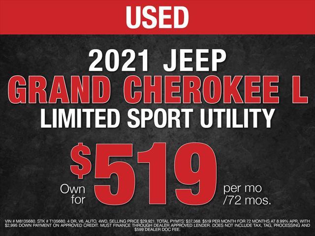 used 2021 Jeep Grand Cherokee L car, priced at $27,921