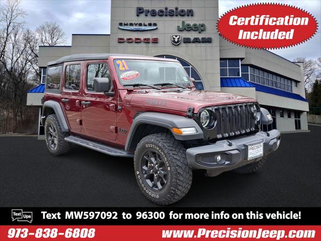 used 2021 Jeep Wrangler car, priced at $33,821